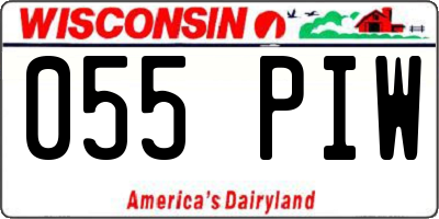 WI license plate 055PIW