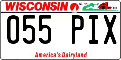 WI license plate 055PIX