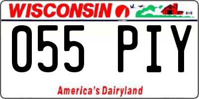 WI license plate 055PIY