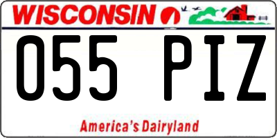 WI license plate 055PIZ