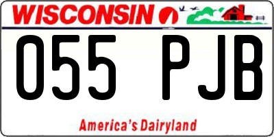 WI license plate 055PJB
