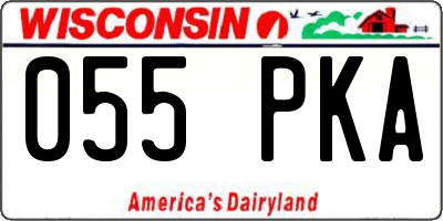 WI license plate 055PKA