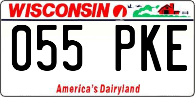 WI license plate 055PKE