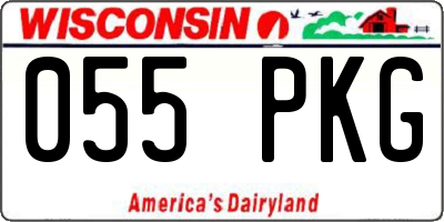 WI license plate 055PKG