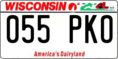 WI license plate 055PKO