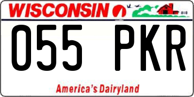 WI license plate 055PKR