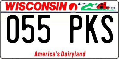 WI license plate 055PKS