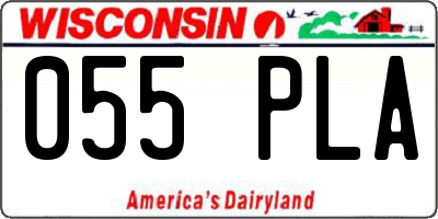 WI license plate 055PLA