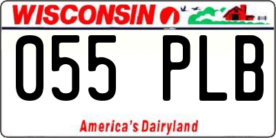 WI license plate 055PLB