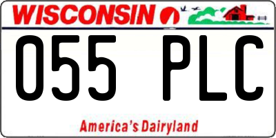 WI license plate 055PLC