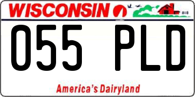 WI license plate 055PLD