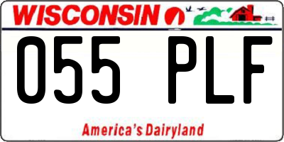 WI license plate 055PLF