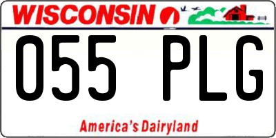 WI license plate 055PLG