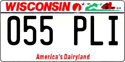 WI license plate 055PLI