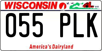 WI license plate 055PLK