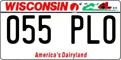 WI license plate 055PLO