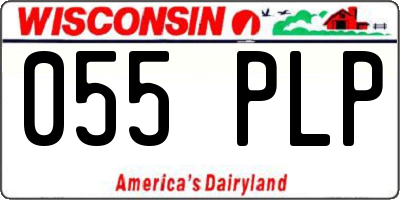 WI license plate 055PLP