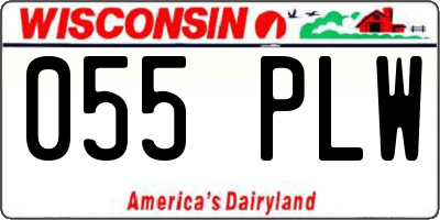 WI license plate 055PLW