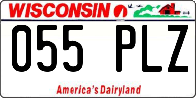 WI license plate 055PLZ