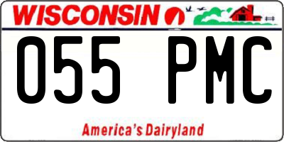 WI license plate 055PMC
