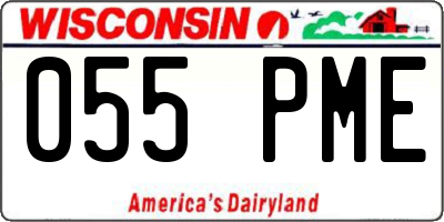 WI license plate 055PME
