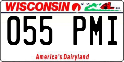 WI license plate 055PMI