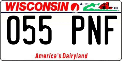 WI license plate 055PNF