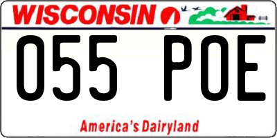 WI license plate 055POE