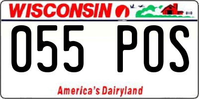 WI license plate 055POS