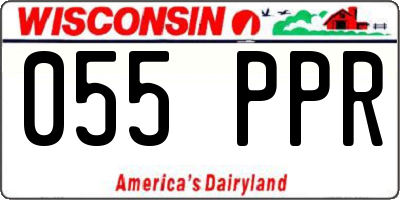 WI license plate 055PPR