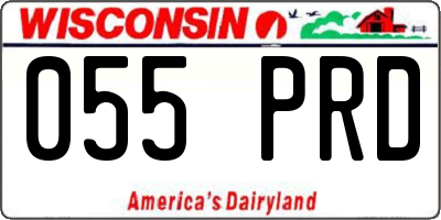 WI license plate 055PRD