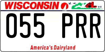 WI license plate 055PRR