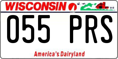 WI license plate 055PRS