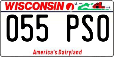 WI license plate 055PSO