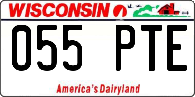 WI license plate 055PTE