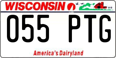 WI license plate 055PTG