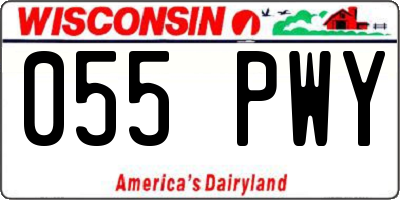 WI license plate 055PWY