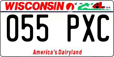 WI license plate 055PXC