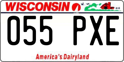 WI license plate 055PXE