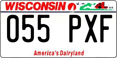 WI license plate 055PXF