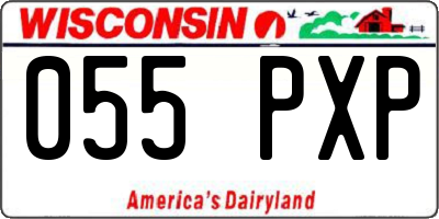 WI license plate 055PXP