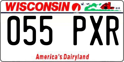 WI license plate 055PXR