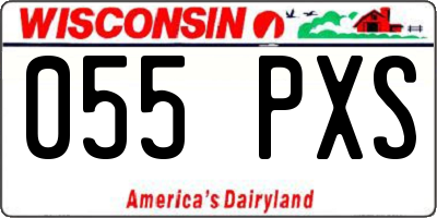 WI license plate 055PXS