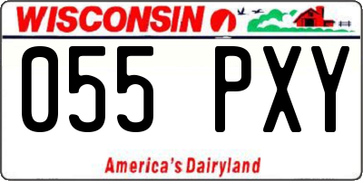 WI license plate 055PXY