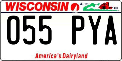 WI license plate 055PYA
