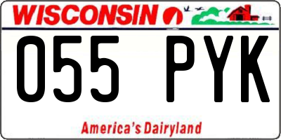 WI license plate 055PYK