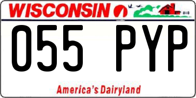 WI license plate 055PYP