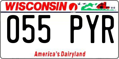 WI license plate 055PYR