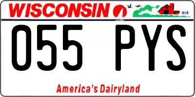 WI license plate 055PYS