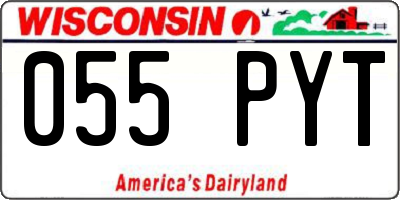 WI license plate 055PYT